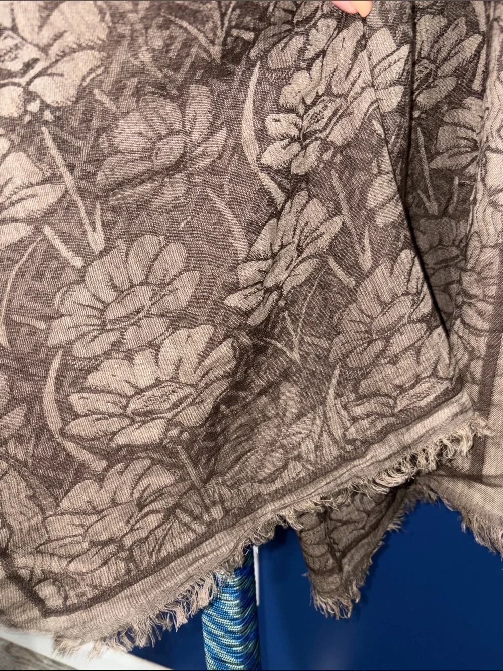 Brown Floral Throw Blanket Wrap/Shawl